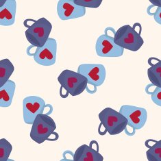 Valentine's day theme cup seamless pattern N2