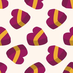 Valentine's Day box of chocolate icon e seamless pattern N2