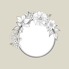 Flower frame Floral vintage background in victorian style
