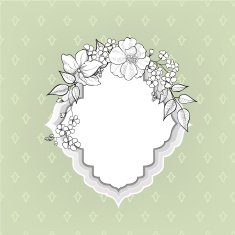 Floral background Flourish border with copy space N3