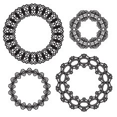 Set of crochet lacy frames