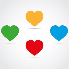 Colored simple icons heart vector