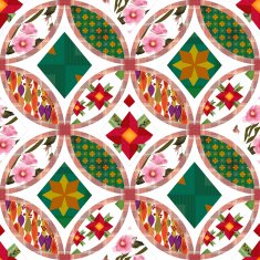 Patchwork seamless floral pattern texture background decorative N2