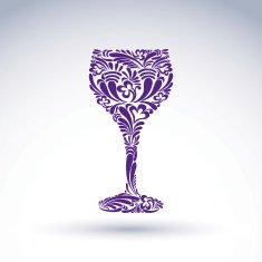 Creative goblet with floral ethnic tracery relaxation