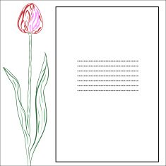 Greeting card with tulips N15