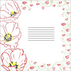 Greeting card with tulips N16