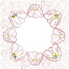 Greeting card with tulips N17