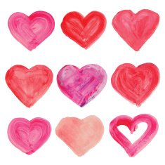 Watercolor hand drawn heart N21