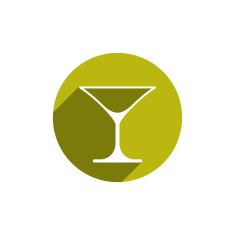 Alcohol beverage theme icon classic martini glass