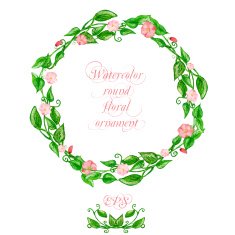 Vector illustration vintage leaf wreath with ornament and flowe
