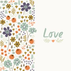Floral card with heart N9