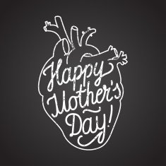 happy mother's day sign chalk on board vector illustration