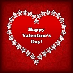 Heart label from paper Valentines day card vector background eps N2
