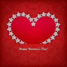 Heart label from paper Valentines day card vector background eps N3