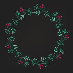 vector watercolor floral wreath flower round frame N5