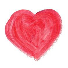 Watercolor hand drawn heart N26