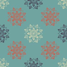 Seamless pattern with hand-drawn abstract flowers N13