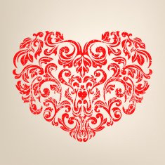 Floral pattern heart N2