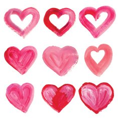 Watercolor hand drawn heart N28