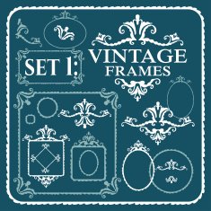 Vintage frames with floral pattern