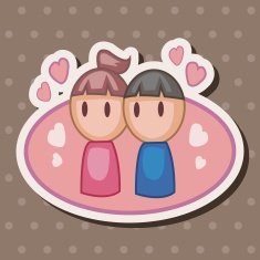 Valentine's day couple theme elements N39