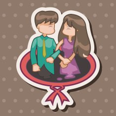 Valentine's day couple theme elements N44