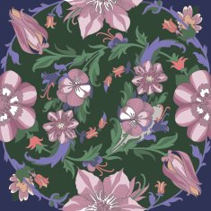 Seamless circular floral pattern N2