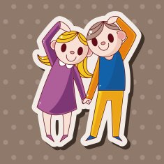 Valentine's day couple theme elements N49