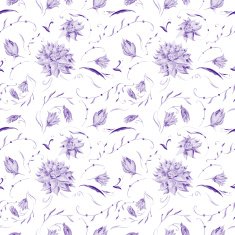 Purple Watercolor Floral Pattern N2