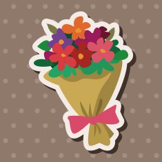 Bouquet of flowers flat icon elements background eps10 N3