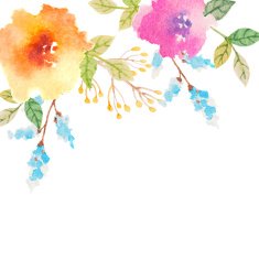 Invitation card with watercolor flowers for your wedding day N14