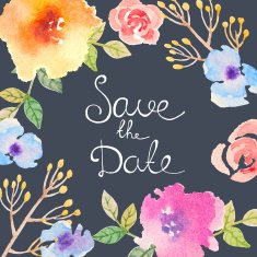 Invitation card with watercolor flowers for your wedding day N15