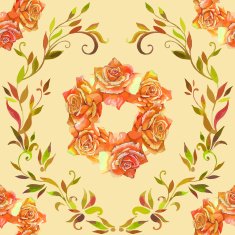 seamless pattern element of colorful rose flowers and graphic st N2