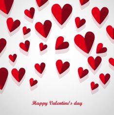 Happy Valentines day with hearts and lettering Greeting Card