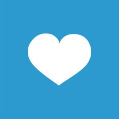 heart icon white on the blue background