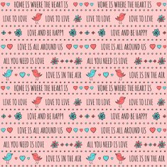 Love quotes vector seamless pattern N2