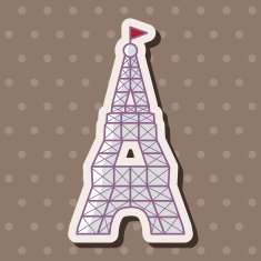 Eiffel Tower theme elements vector eps N6