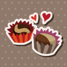 Valentine's Day chocolate flat icon elements backgtound eps10 N4