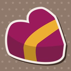 Valentine's Day box of chocolate flat icon elements background e N4