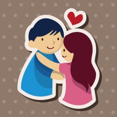 Valentine's day theme love couple elements vector N22