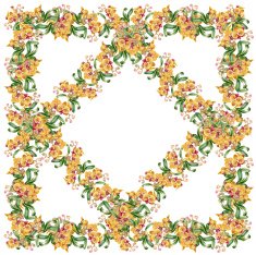 Floral colorful mallow flowers pattern on white background N4