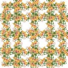 Floral colorful mallow flowers pattern on white background N5