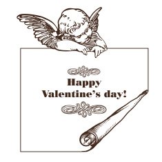 happy valentine's day card with cupid