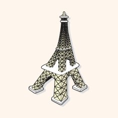Eiffel Tower theme elements vector eps N8