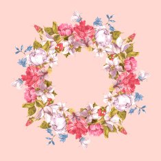 Invitation Card with Floral Wreath