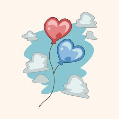 Valentine's Day balloons theme elements N7