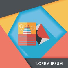 Happy birthday card flat icon with long shadow eps10 N24