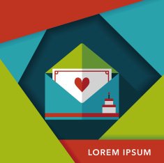 Happy birthday card flat icon with long shadow eps10 N25