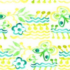 Vector watercolor pattern Abstract floral background Seamless N2