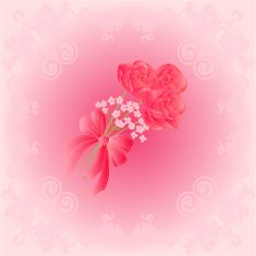 Bouquet of three roses vector festive background